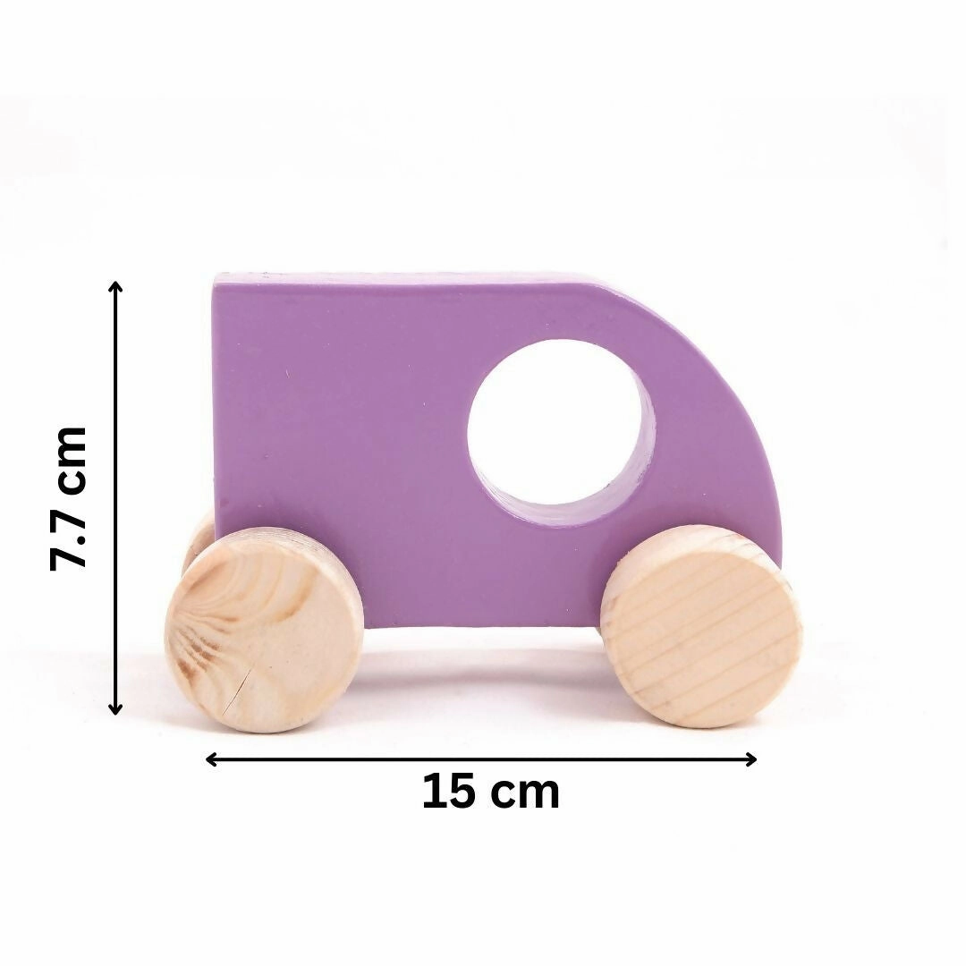 Wooden Push Toy Violet Mini Sumo Car for Kids - Small Size (1 pcs)