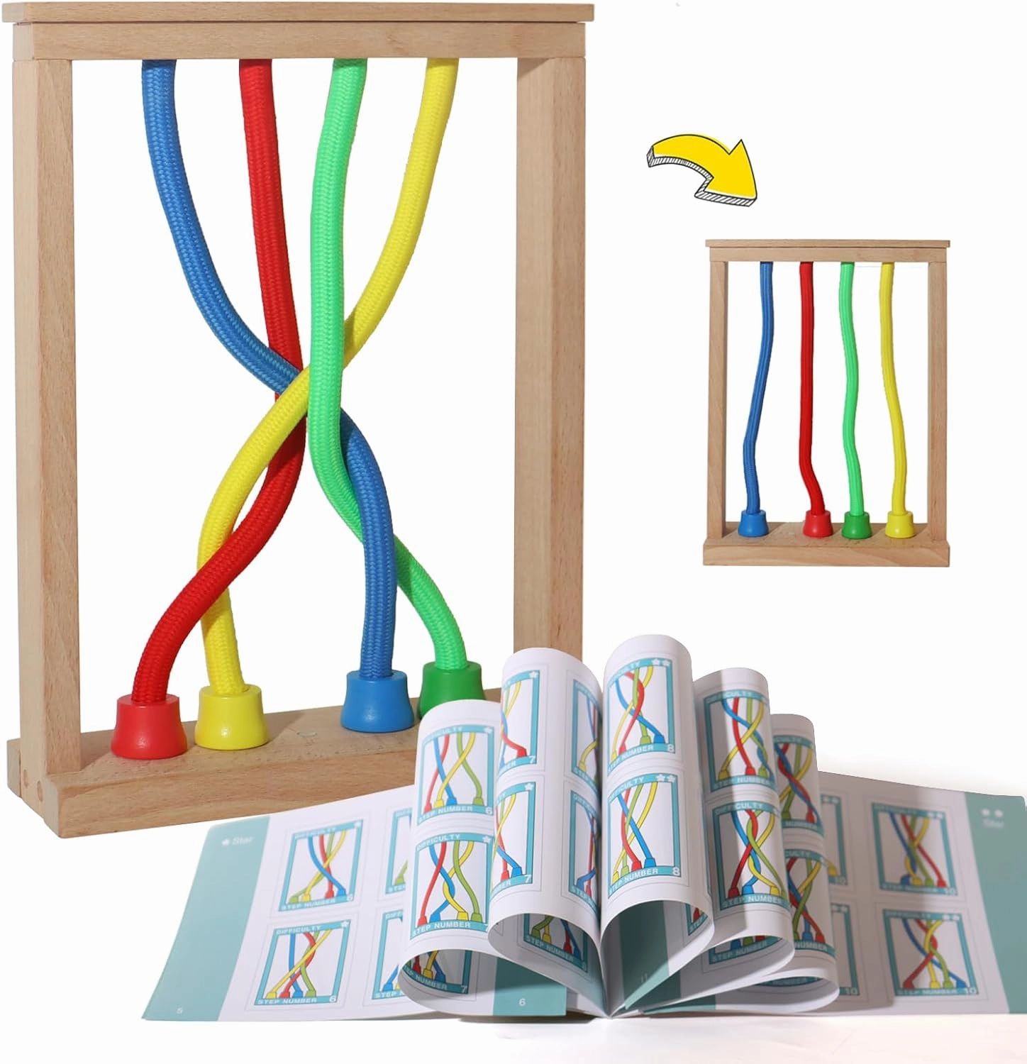 Wooden Rope Puzzle Toy for Kids and Adults - 3D Brain Teaser Game for Intelligence Development, Stress Relief, and Parent-Child Interaction