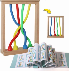 Wooden Rope Puzzle Toy for Kids and Adults - 3D Brain Teaser Game for Intelligence Development, Stress Relief, and Parent-Child Interaction