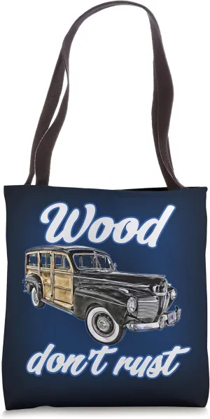 Woody Wagon,40s Station,Classic Hotrod,Vintage,distressed Tote Bag