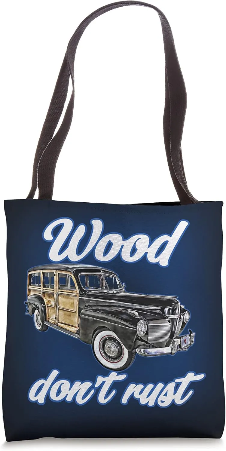 Woody Wagon,40s Station,Classic Hotrod,Vintage,distressed Tote Bag