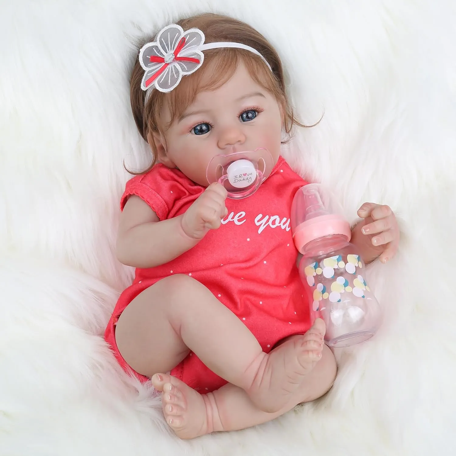 WOOROY Realistic Reborn Baby Dolls - 18 Inch Lifelike Newborn Baby Girl, Real Baby with Soft Weighted Body, Real Life Reborn Dolls Gift Set for Kids Age 3 