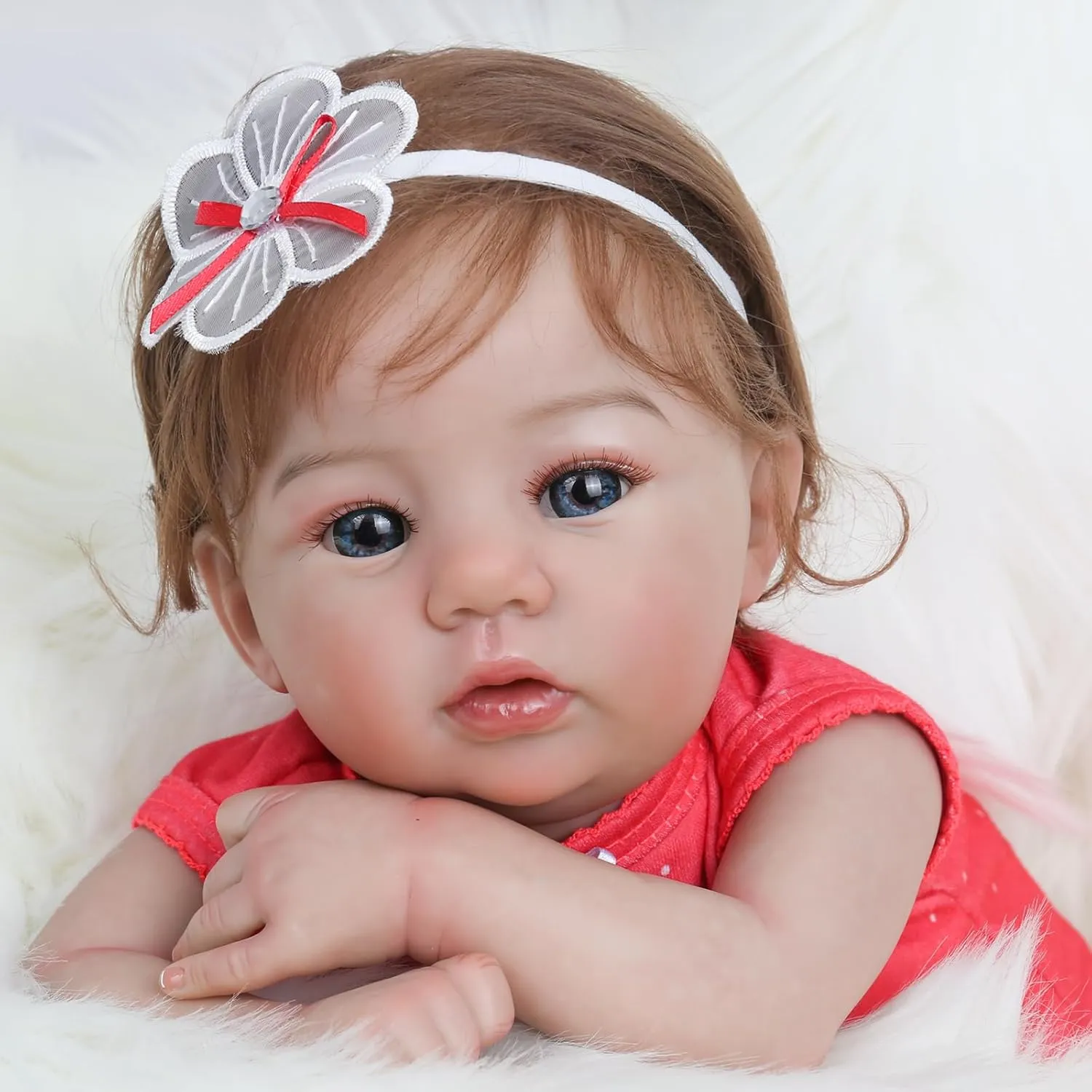 WOOROY Realistic Reborn Baby Dolls - 18 Inch Lifelike Newborn Baby Girl, Real Baby with Soft Weighted Body, Real Life Reborn Dolls Gift Set for Kids Age 3 