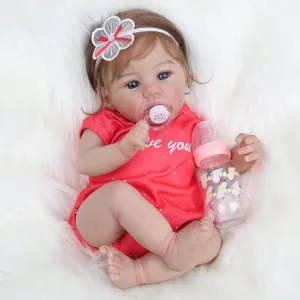 WOOROY Realistic Reborn Baby Dolls - 18 Inch Lifelike Newborn Baby Girl, Real Baby with Soft Weighted Body, Real Life Reborn Dolls Gift Set for Kids Age 3 
