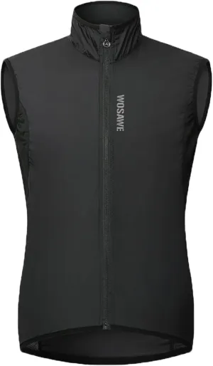 WOSAWE Cycling Vest Lightweight Windbreaker Reflective Gilet for Hiking Runing Fishing Commuting