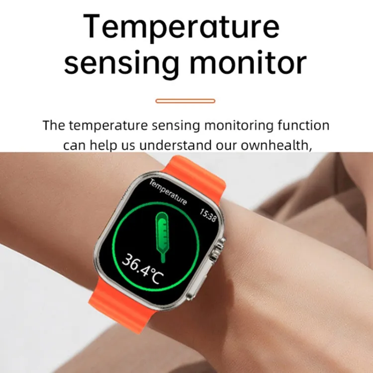 WS-E9 Ultra 2.2 inch IP67 Waterproof Metal Buckle Ocean Silicone Band Smart Watch, Support Heart Rate / NFC, Metal Buckle Ocean Silicone Band (Black), Metal Buckle Ocean Silicone Band (Orange), Metal Buckle Ocean Silicone Band (Blue)�������������������...