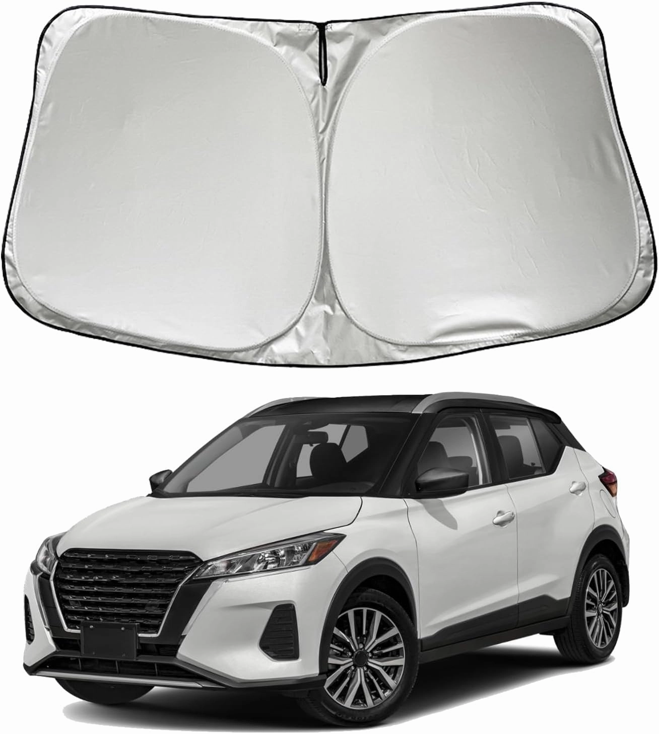 XHRING Windshield Sun Shade Sunshade Compatible with Nissan Kicks 2025 2024 2023 2018-2022 S SV SR Crossover Accessories Car Front Window Sun Shield Cover Summer Essentials