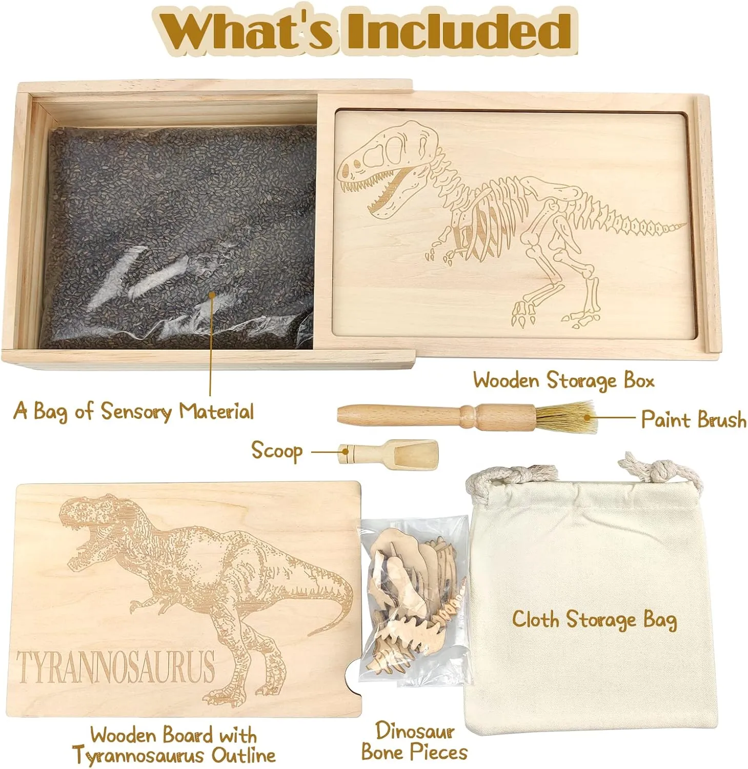 Xylolin Dinosaur Excavation Archaeology Dig Kit for Kids, Fossil Explore Sensory Bin Toys, Dino Skeletons Bones Puzzle Game, Archaeology Science STEM Toys for Boys and Girls (Tyrannosaurus)