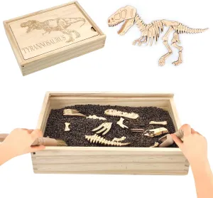 Xylolin Dinosaur Excavation Archaeology Dig Kit for Kids, Fossil Explore Sensory Bin Toys, Dino Skeletons Bones Puzzle Game, Archaeology Science STEM Toys for Boys and Girls (Tyrannosaurus)