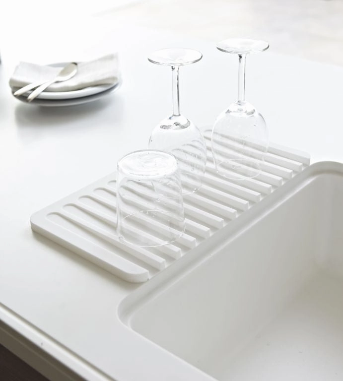 Yamazaki Silicone drainer tray - Flow - white