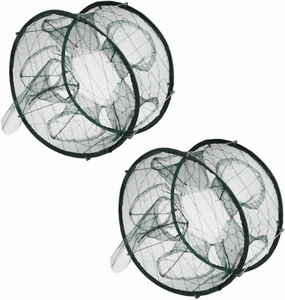 YARNOW 2Pcs Portable Nylon Fishing Trap Multi Use Crawfish Netting for Shrimp Crayfish Lightweight Compact Design for Freshwater Saltwater Fishing