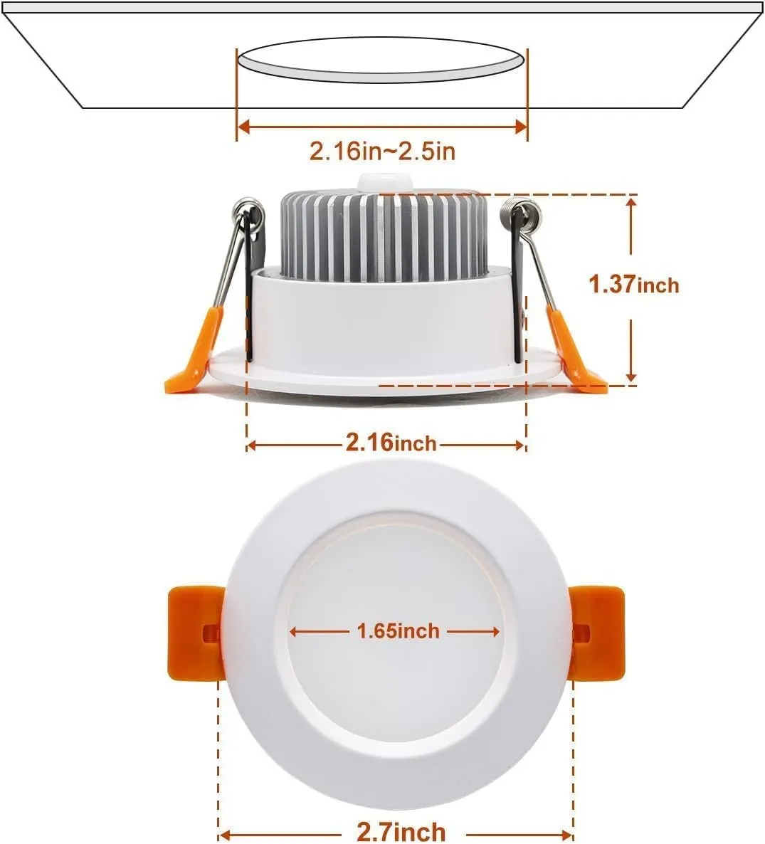 YGS-Tech Smart 2 Inch LED Recessed Lighting RGB WiFi Downlight, 5W Compatible with Alexa and Google Home, Dimmable RGB & CCT 2700-6500K Color Changing, 120V Ceiling Light with LED Driver (10 Pack)