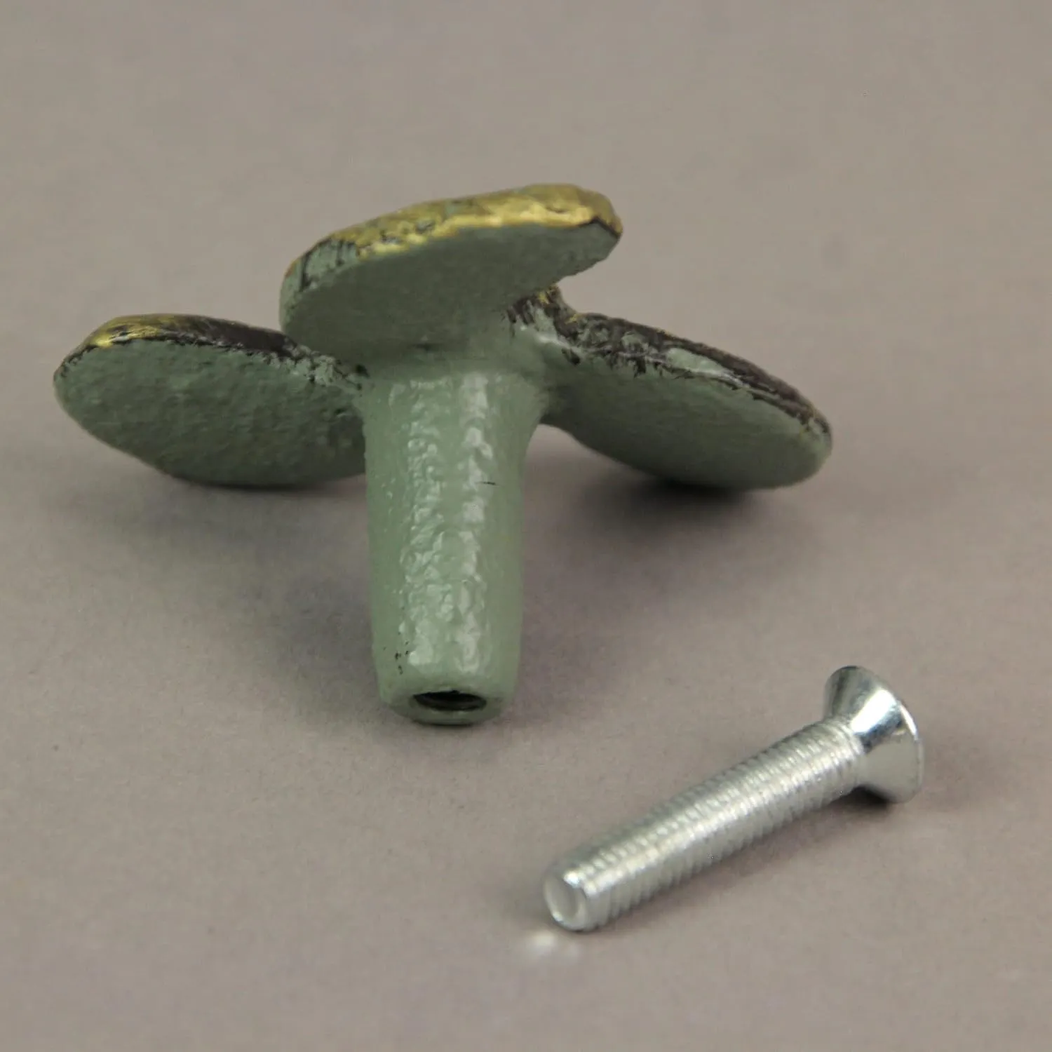 Zeckos Set of 6 Verdigris Green Cast Iron Boat Propeller Cabinet Knobs - Nautical Drawer Pulls for Rustic Coastal Charm - Easy Installation - 1.75 Inch Diameter