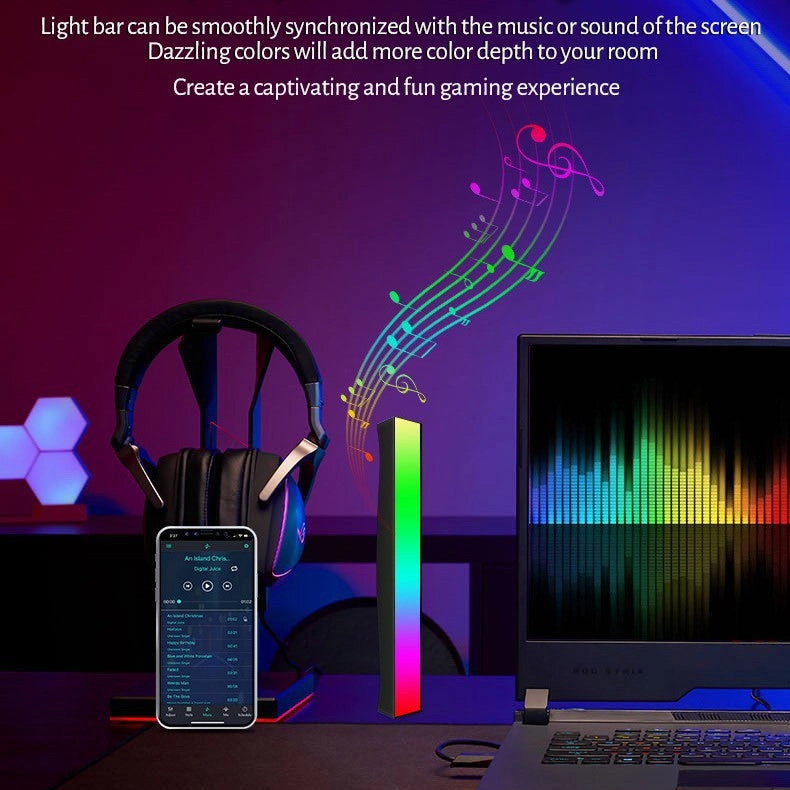 ZERO Smart RGB Light Bar Music Sync with Battery