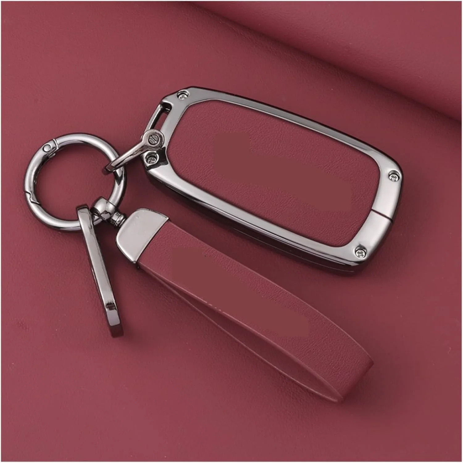 Zinc Alloy Car Key Case Cover Fit for DongFeng Popular Yacht 600 Shell Keychain Metal Keyless Bag Buckle Accessories(Style A Red 01)